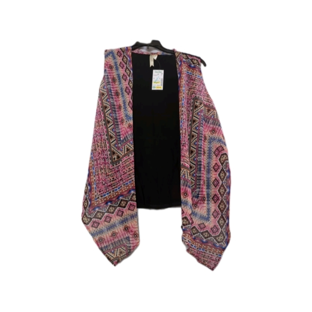 Charming Chenault Sleeveless Open Front Kimono Vest PL Multi Colors NWT USA Made - Picture 2 of 15